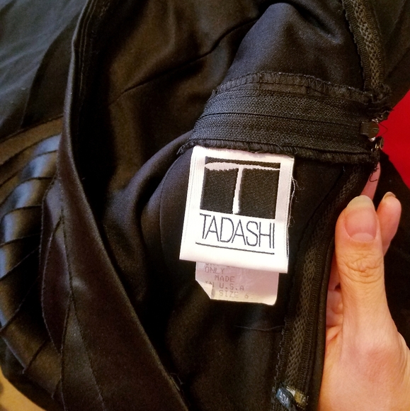 Vintage Silk Layered Black Tadashi Sleeveless Prom Evening Gown - Picture 14 of 16